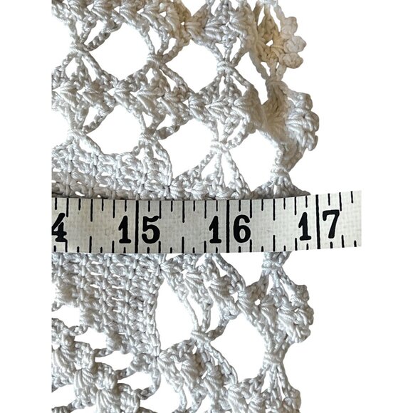 Hand Crocheted White Cotton Doilies Square Cottage Core VTG Wedding Country - Picture 11 of 14